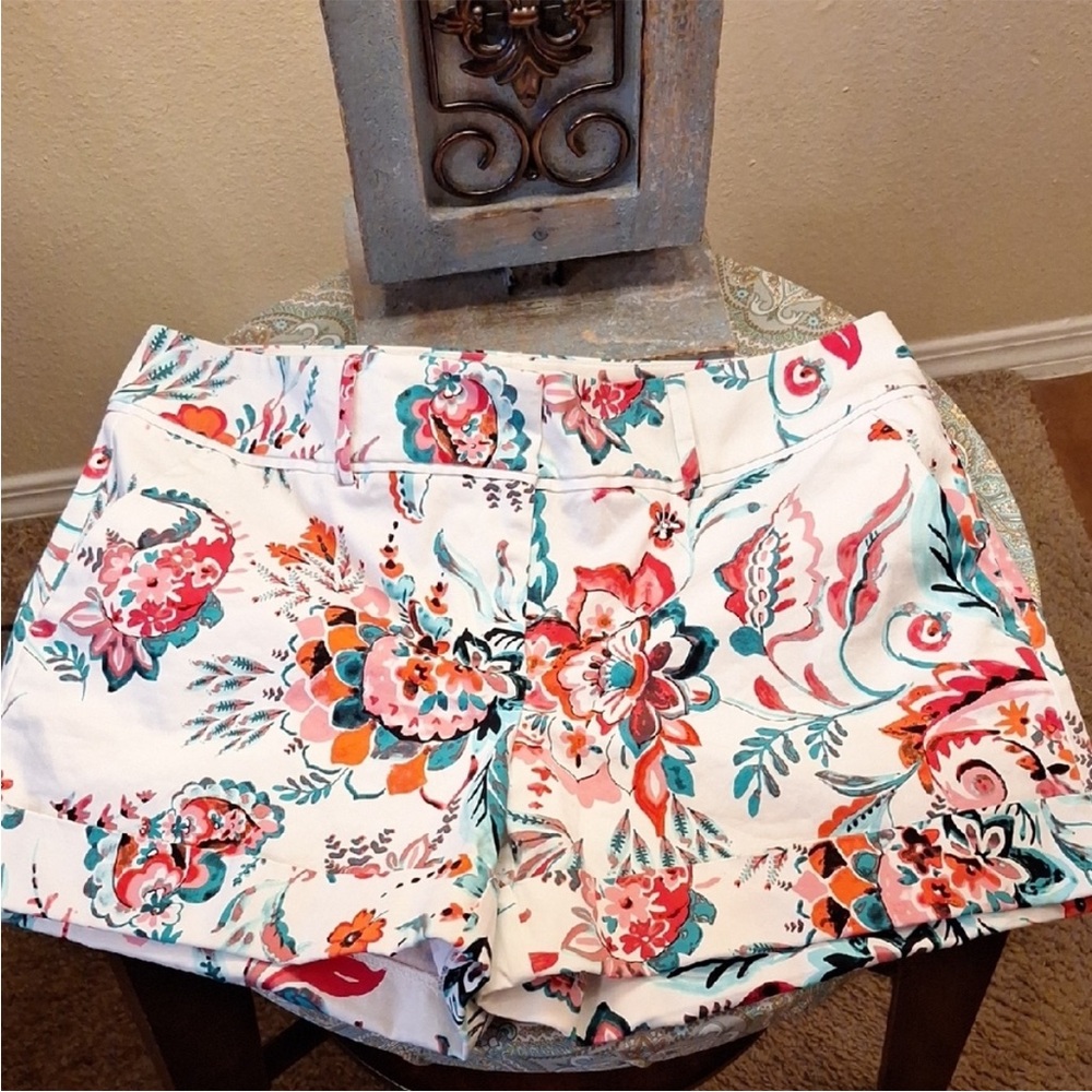New York & Company Floral High Waist Shorts - Multicolor